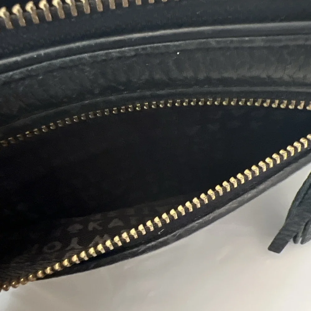 Kate Spade New York Wallet‎ Chester Street Neda Pebbled Zip Leather Black FAIR